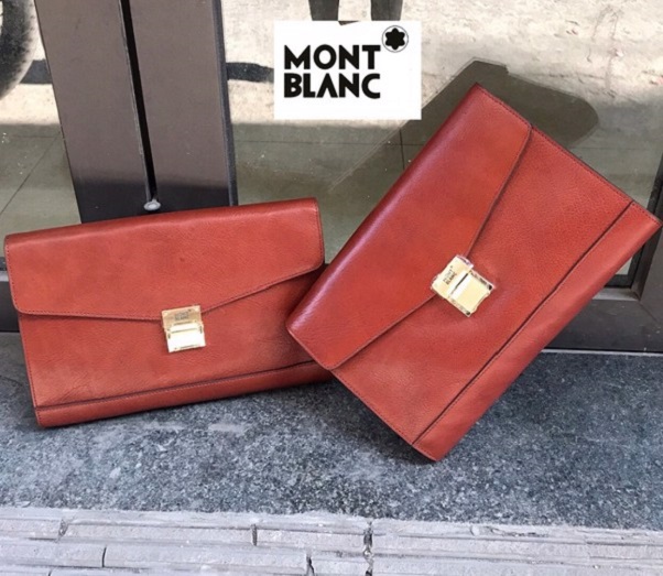 Ví cầm tay da bò Montblanc VOC03 (Nâu Đỏ)