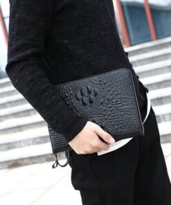 Clutch cầm tay da bò dập vân cá sấu CT25-D
