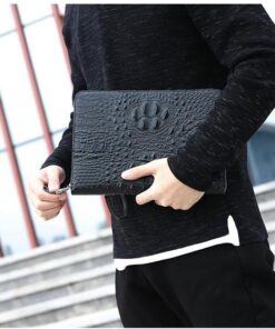 Clutch cầm tay da bò dập vân cá sấu CT25-D