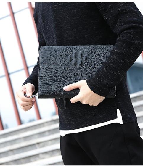 Clutch cầm tay da bò dập vân cá sấu CT25-D 16 Clutch cầm tay da bò dập vân cá sấu CT25-D