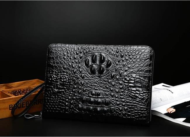 Clutch cầm tay da bò dập vân cá sấu CT25-D 21 Clutch cầm tay da bò dập vân cá sấu CT25-D