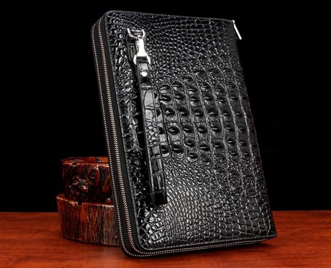 Clutch cầm tay da bò dập vân cá sấu CT25-D 14 Clutch cầm tay da bò dập vân cá sấu CT25-D