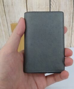 Bóp da thật màu xám VDD62