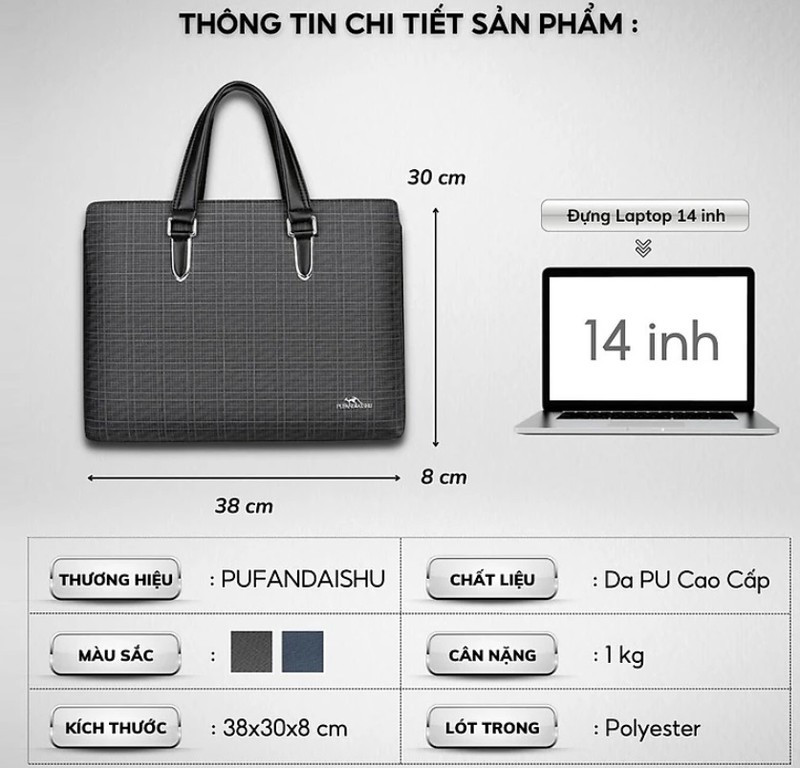 Cặp da công sở UT61-D 6 Cặp da công sở UT61-D