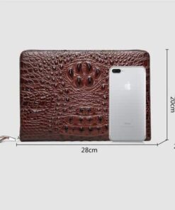 Clutch da bò dập vân cá sấu màu nâu CT25-N 1 Clutch da bò dập vân cá sấu màu nâu CT25-N