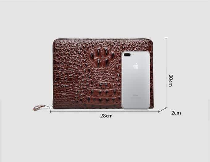 Clutch da bò dập vân cá sấu màu nâu CT25-N 14 Clutch da bò dập vân cá sấu màu nâu CT25-N