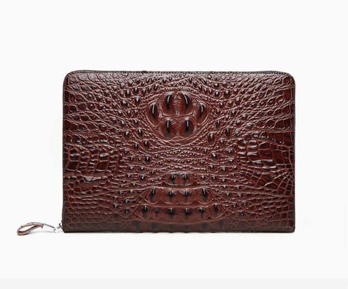 Clutch da bò dập vân cá sấu màu nâu CT25-N 24 Clutch da bò dập vân cá sấu màu nâu CT25-N
