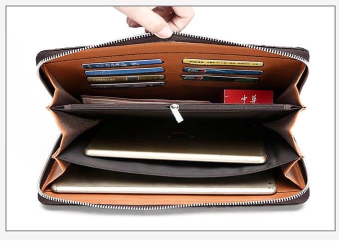 Clutch da bò dập vân cá sấu màu nâu CT25-N 17 Clutch da bò dập vân cá sấu màu nâu CT25-N
