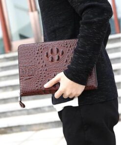 Clutch da bò dập vân cá sấu màu nâu CT25-N 10 Clutch da bò dập vân cá sấu màu nâu CT25-N