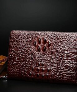 Clutch da bò dập vân cá sấu màu nâu CT25-N 11 Clutch da bò dập vân cá sấu màu nâu CT25-N