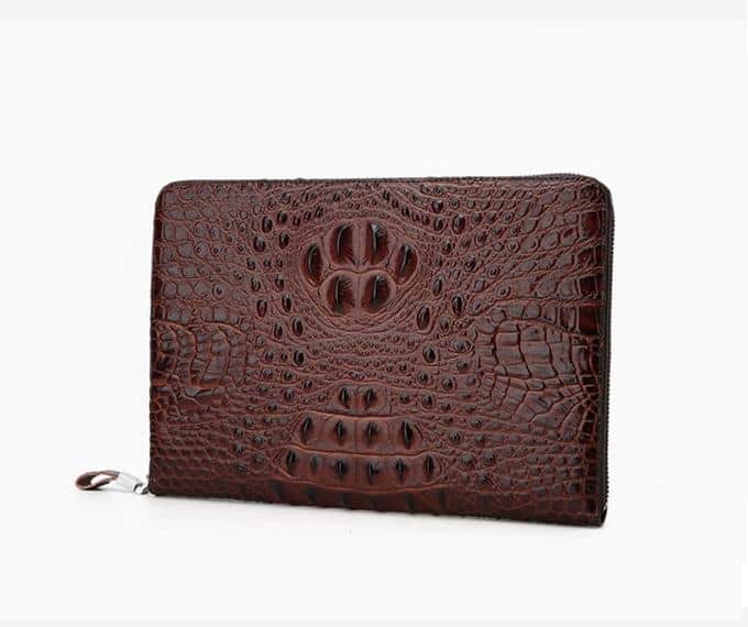 Clutch da bò dập vân cá sấu màu nâu CT25-N 13 Clutch da bò dập vân cá sấu màu nâu CT25-N