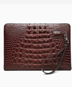 Clutch da bò dập vân cá sấu màu nâu CT25-N 5 Clutch da bò dập vân cá sấu màu nâu CT25-N