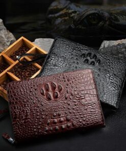 Clutch da bò dập vân cá sấu màu nâu CT25-N 12 Clutch da bò dập vân cá sấu màu nâu CT25-N