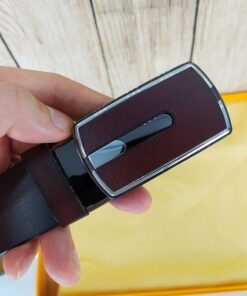 Dây lưng nam da bò mặt viền kim loại VOX14
