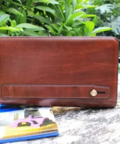 Clutch nam da bò màu nâu cao cấp VOC08