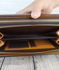 Clutch nam da bò màu nâu cao cấp VOC08