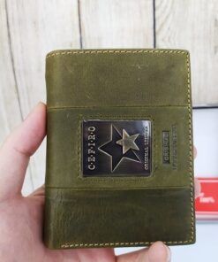 Ví da Cefiro dáng đứng màu xanh rêu NX23 9 Ví da Cefiro dáng đứng màu xanh rêu NX23