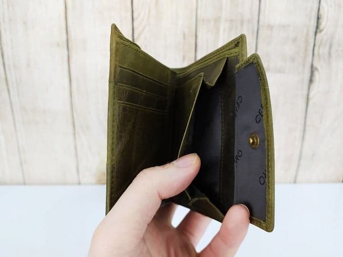 Ví da Cefiro dáng đứng màu xanh rêu NX23 29 Ví da Cefiro dáng đứng màu xanh rêu NX23