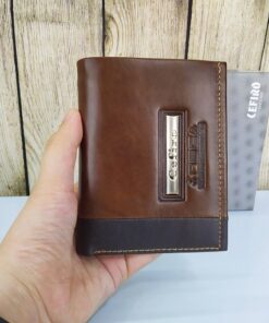 Ví da nam Cefiro viền chỉ nổi độc đáo DN49