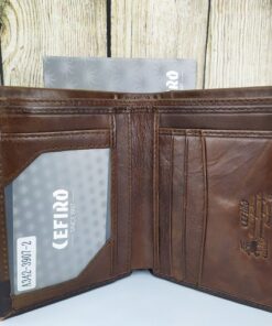 Ví da nam Cefiro viền chỉ nổi độc đáo DN49